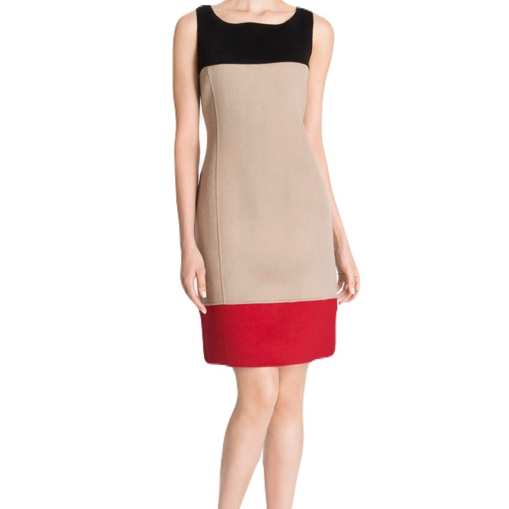 St. John Collection Color block Sheath Dress Hand Sewn SZ 12
